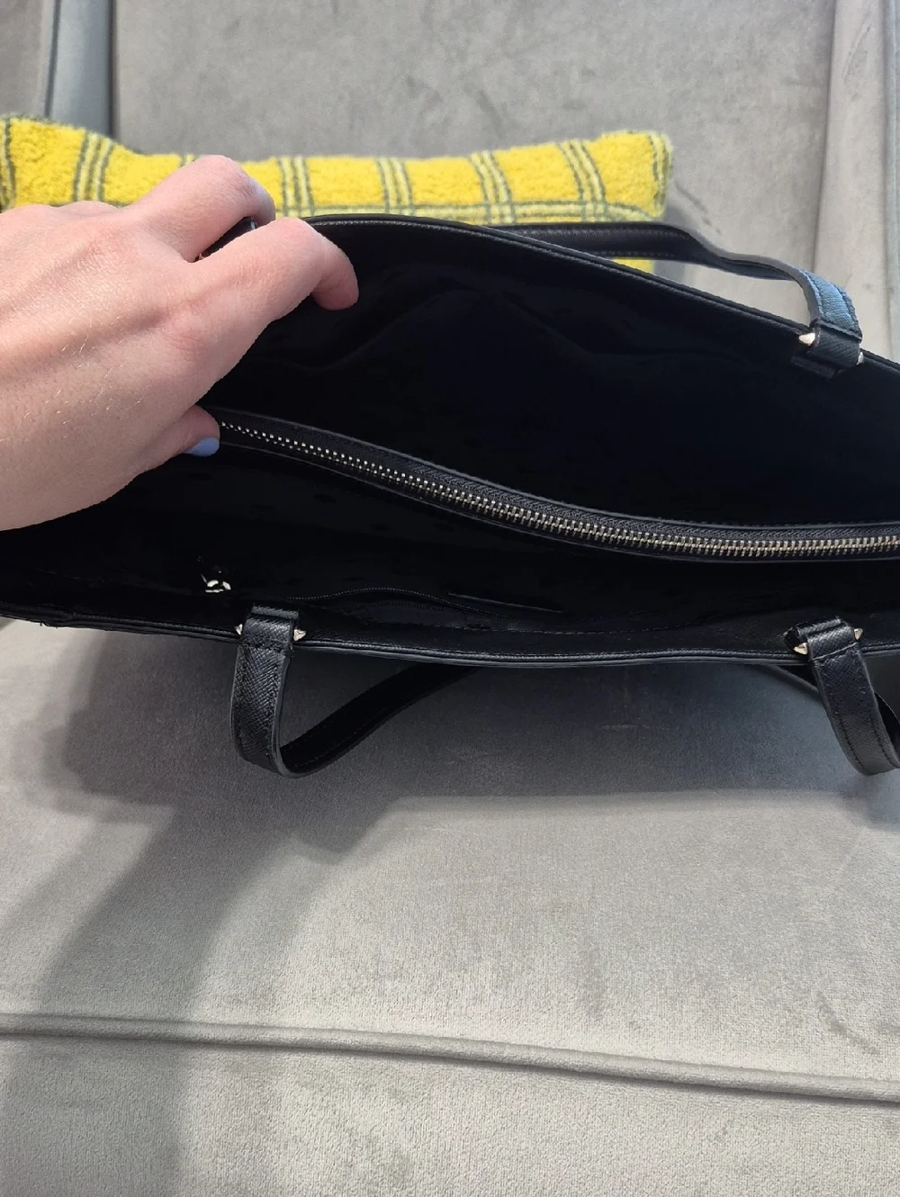 KATE SPADE Staci Large Black Leather Laptop Tote Bag - Picture 9 of 13